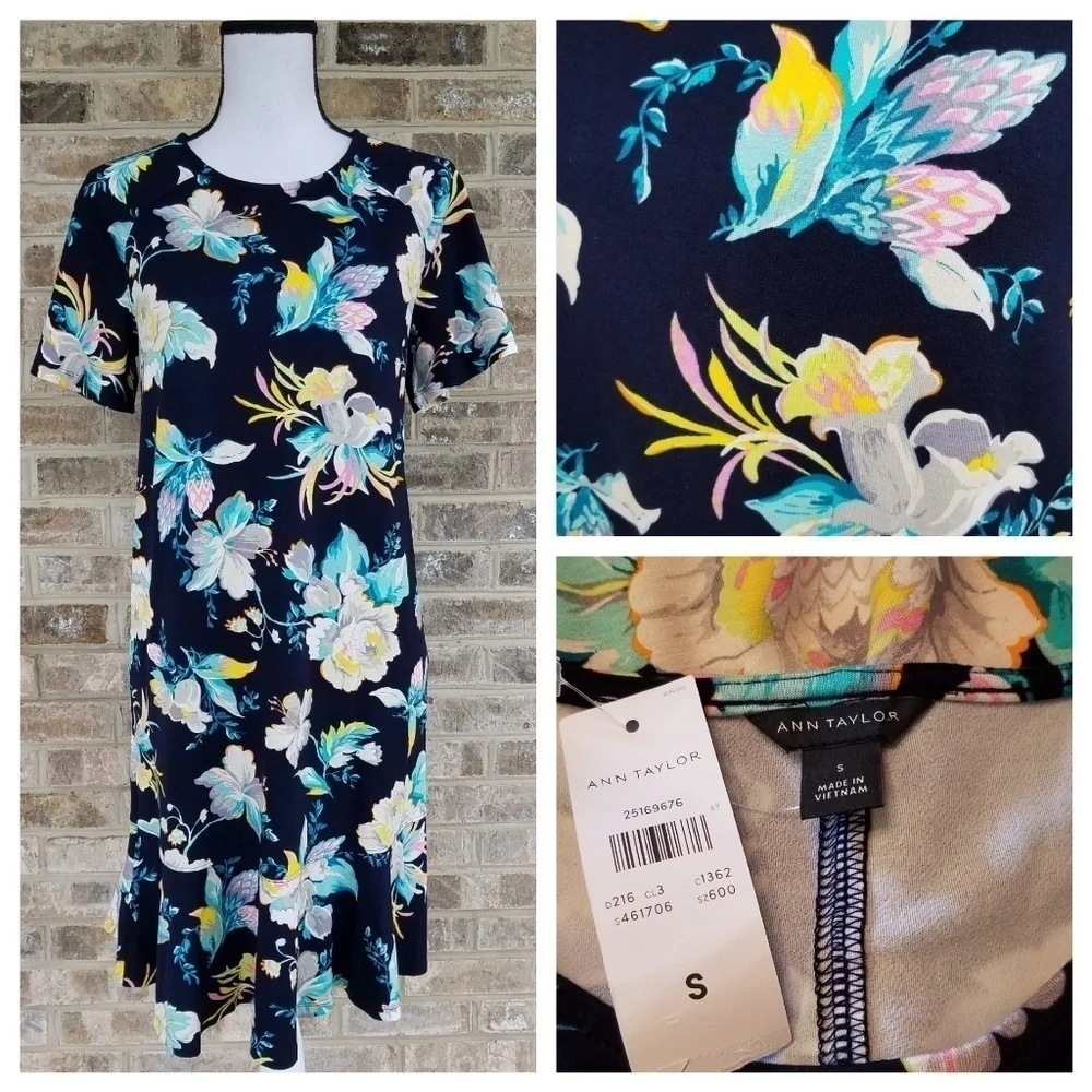 Nwt Ann Taylor S SMALL Floral Print Pull On Dress - Picture 1 of 8